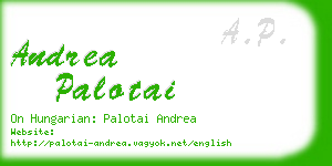 andrea palotai business card